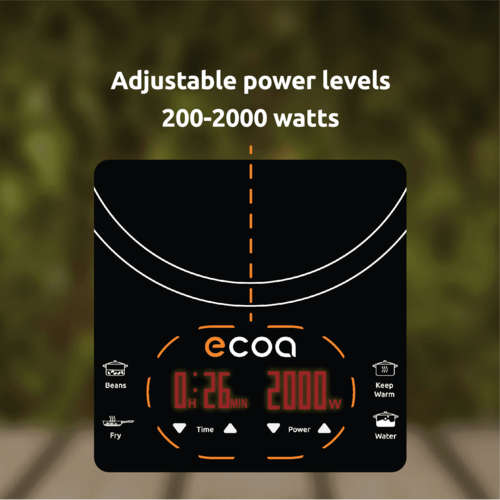 Adjustable power levels 200-2000 watts