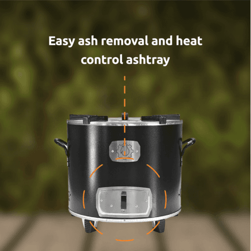 Easy ash removal and heat control ashtray