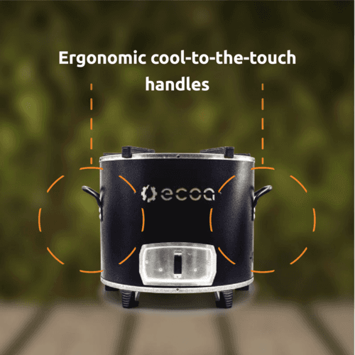 Ergonomic cool-to-the-touch handles